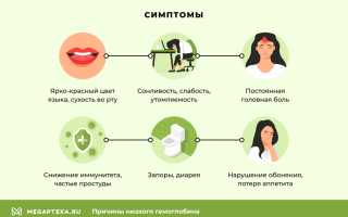 Низкий гемоглобин в крови: симптомы и лечение