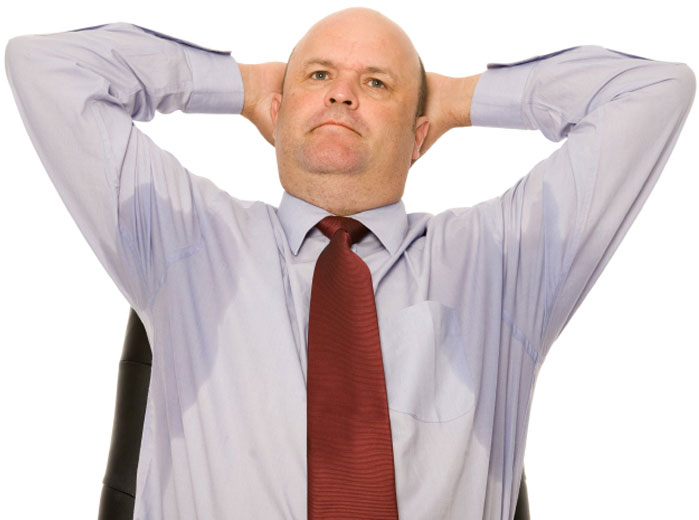 Мужчина сильно вспотел