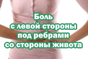 Боль с левой стороны под ребрами со стороны живота Боль слева под ребрами со стороны живота