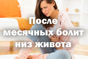 После месячных болит низ живота После менструации болит низ живота